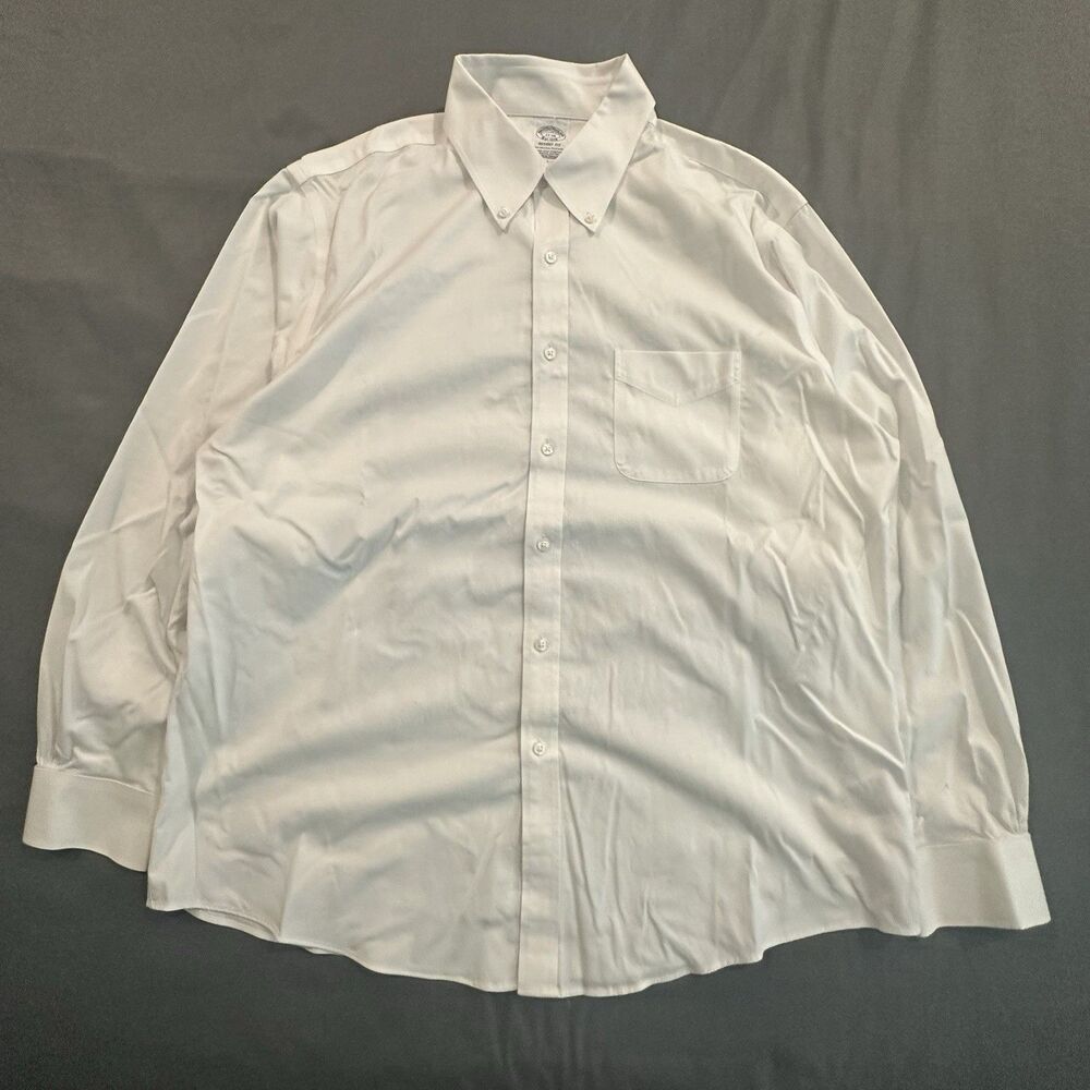 Brooks Brothers Shirt Mens 17-35 White Oxford Dress Supima Cotton Original Polo
